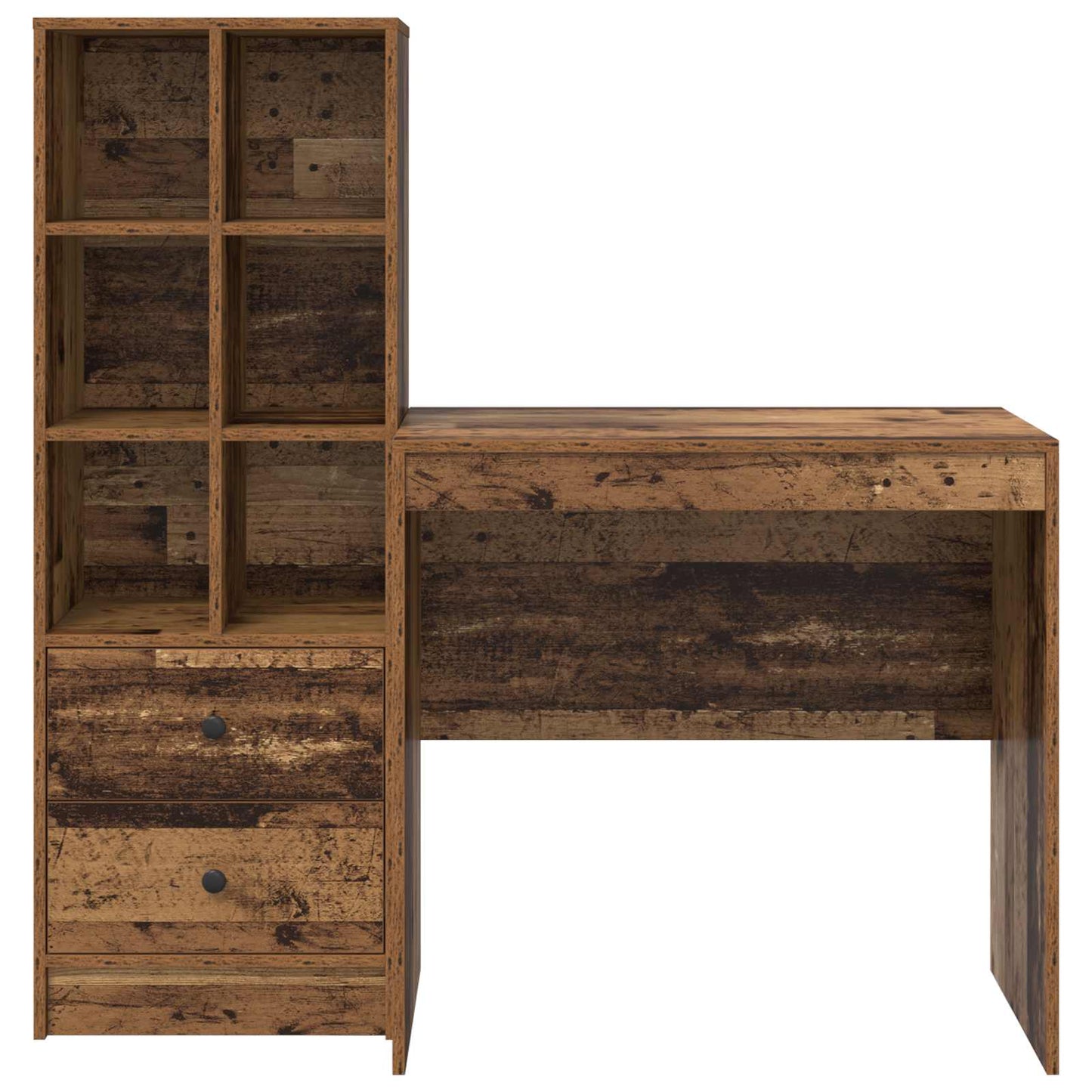 Bureau met lade met plank met opslag 2 pcs Oudhout is nu te koop bij PeponiXL, paradijselijk wonen!