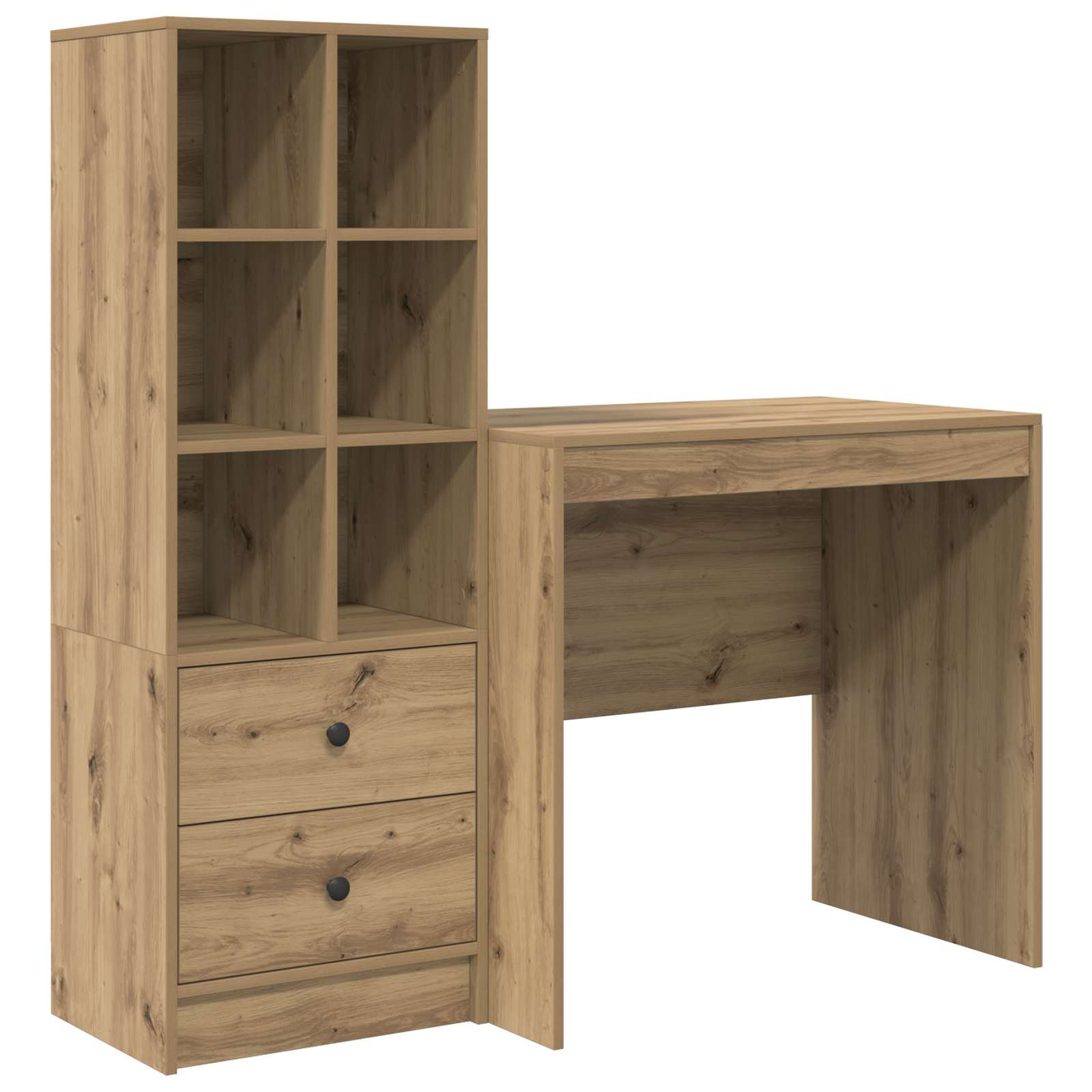 Bureau met lade met plank met opslag 2 pcs Artisan Eiken is nu te koop bij PeponiXL, paradijselijk wonen!