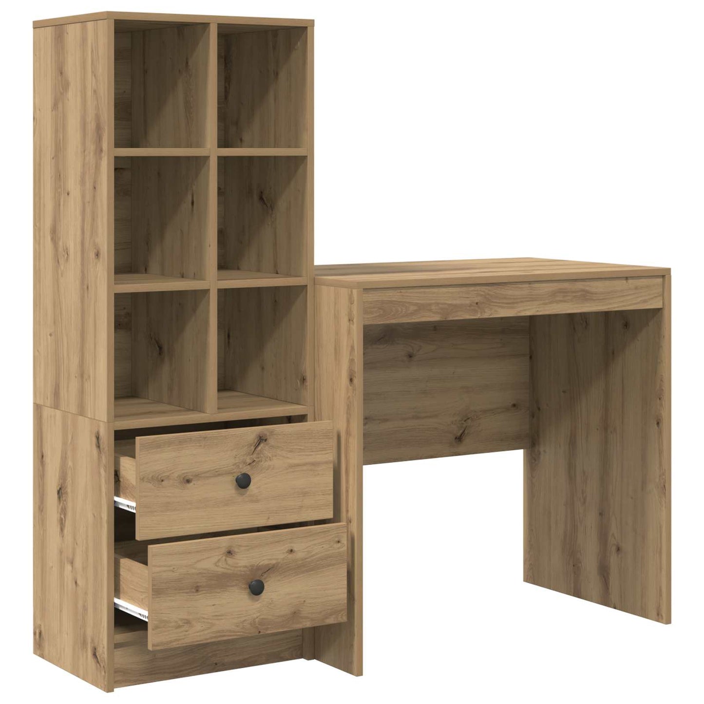 Bureau met lade met plank met opslag 2 pcs Artisan Eiken is nu te koop bij PeponiXL, paradijselijk wonen!