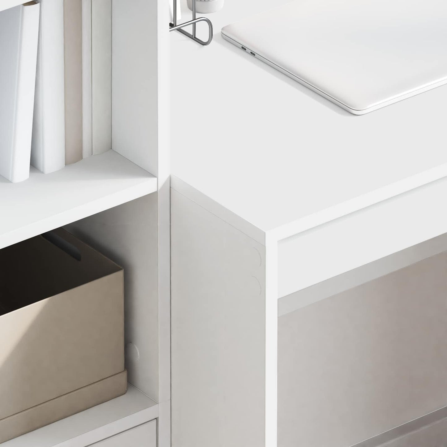 Bureau met lade met plank met opslag 2 pcs Wit is nu te koop bij PeponiXL, paradijselijk wonen!