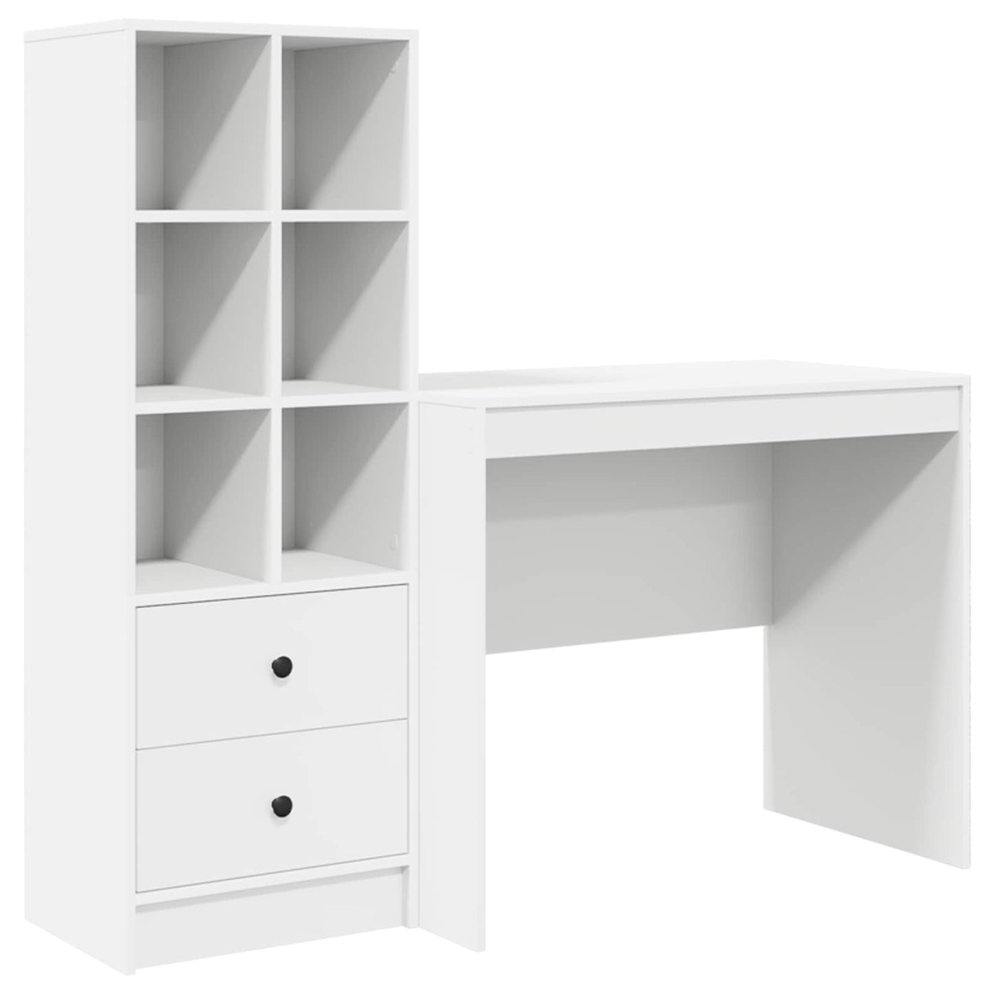 Bureau met lade met plank met opslag 2 pcs Wit is nu te koop bij PeponiXL, paradijselijk wonen!