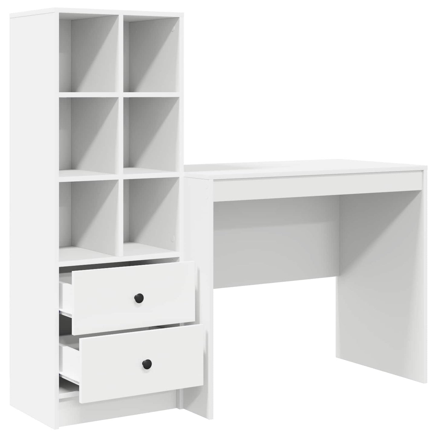 Bureau met lade met plank met opslag 2 pcs Wit is nu te koop bij PeponiXL, paradijselijk wonen!