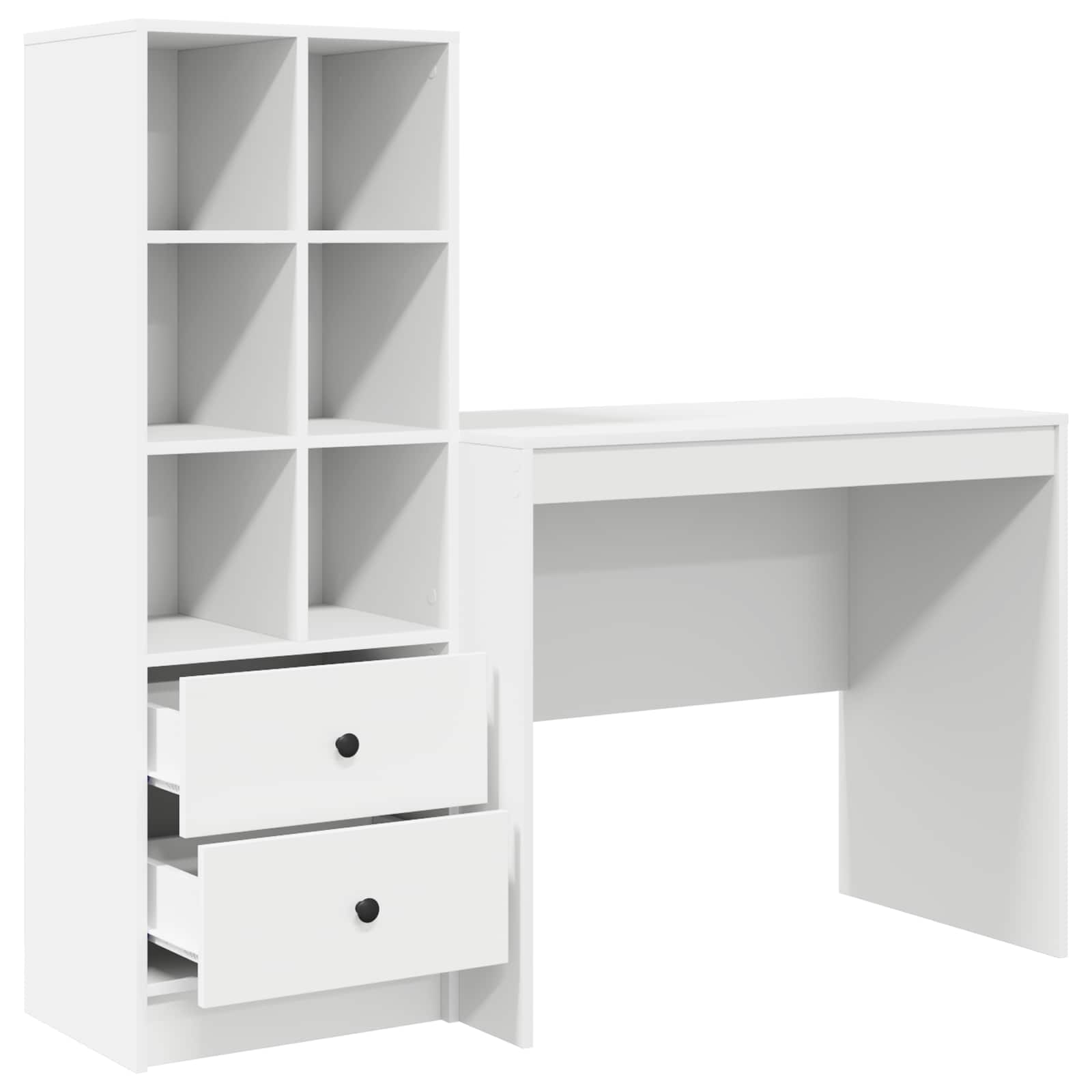Bureau met lade met plank met opslag 2 pcs Wit is nu te koop bij PeponiXL, paradijselijk wonen!
