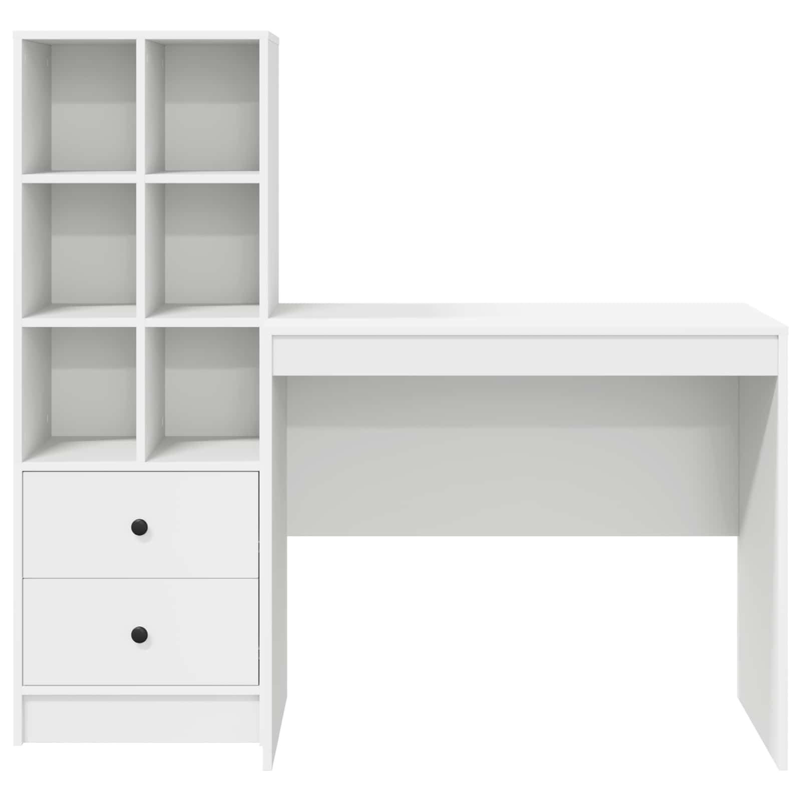 Bureau met lade met plank met opslag 2 pcs Wit is nu te koop bij PeponiXL, paradijselijk wonen!