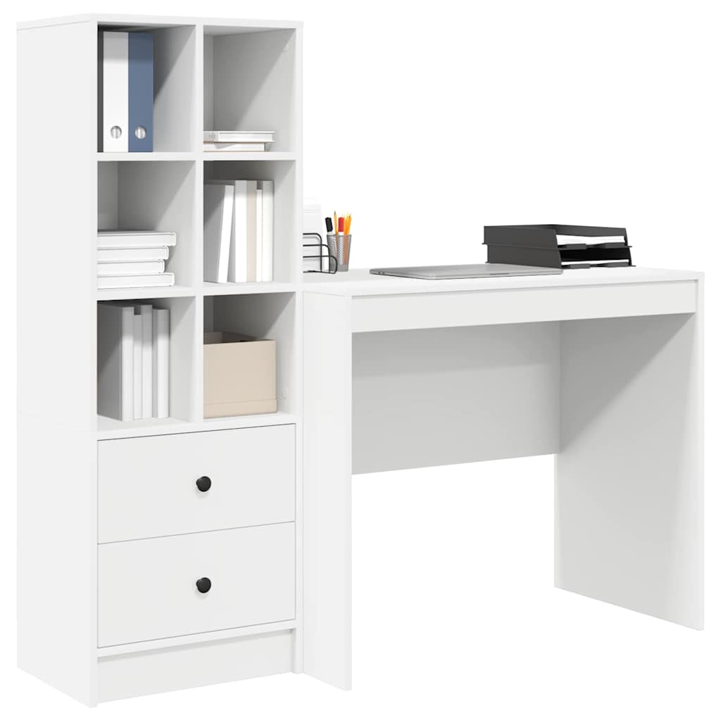 Bureau met lade 2 pcs Wit is nu te koop bij PeponiXL, paradijselijk wonen!