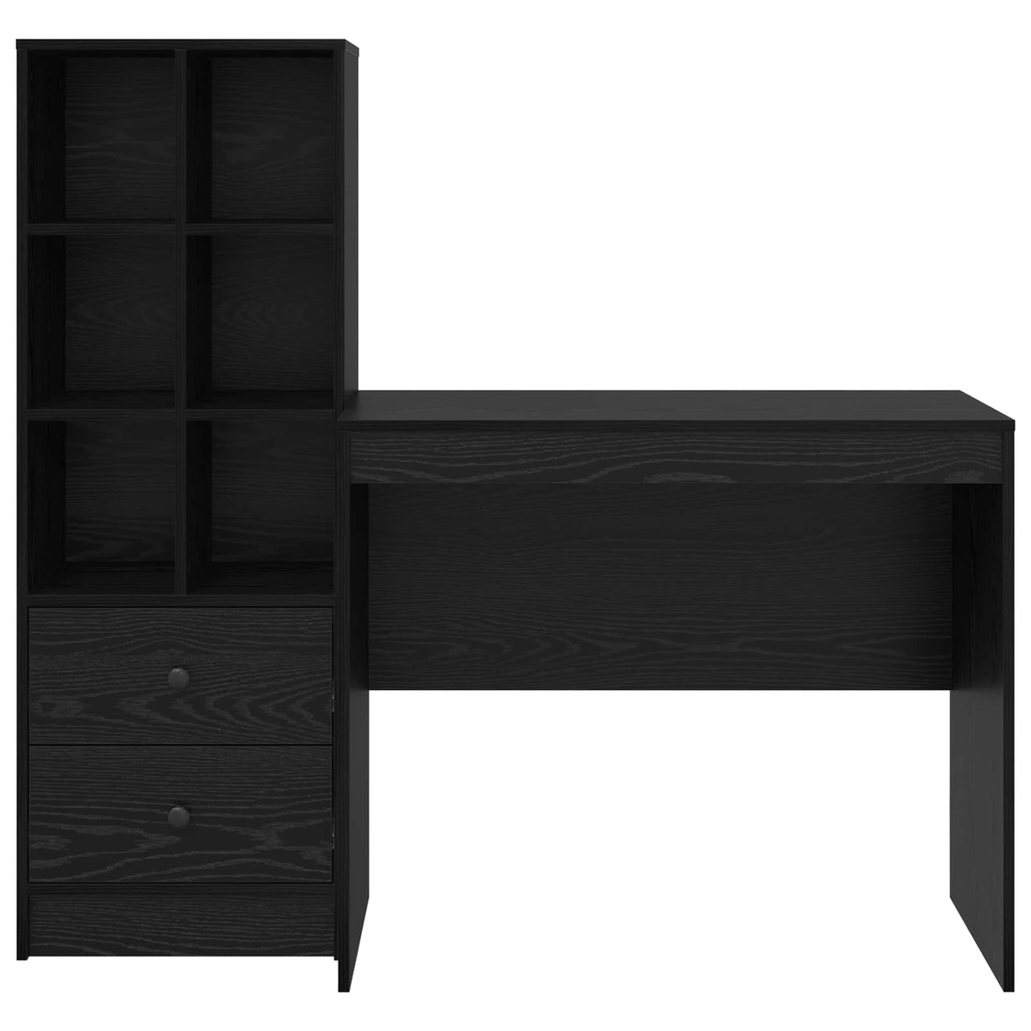 Bureau met lade met plank met opslag 2 pcs Zwart Eiken is nu te koop bij PeponiXL, paradijselijk wonen!