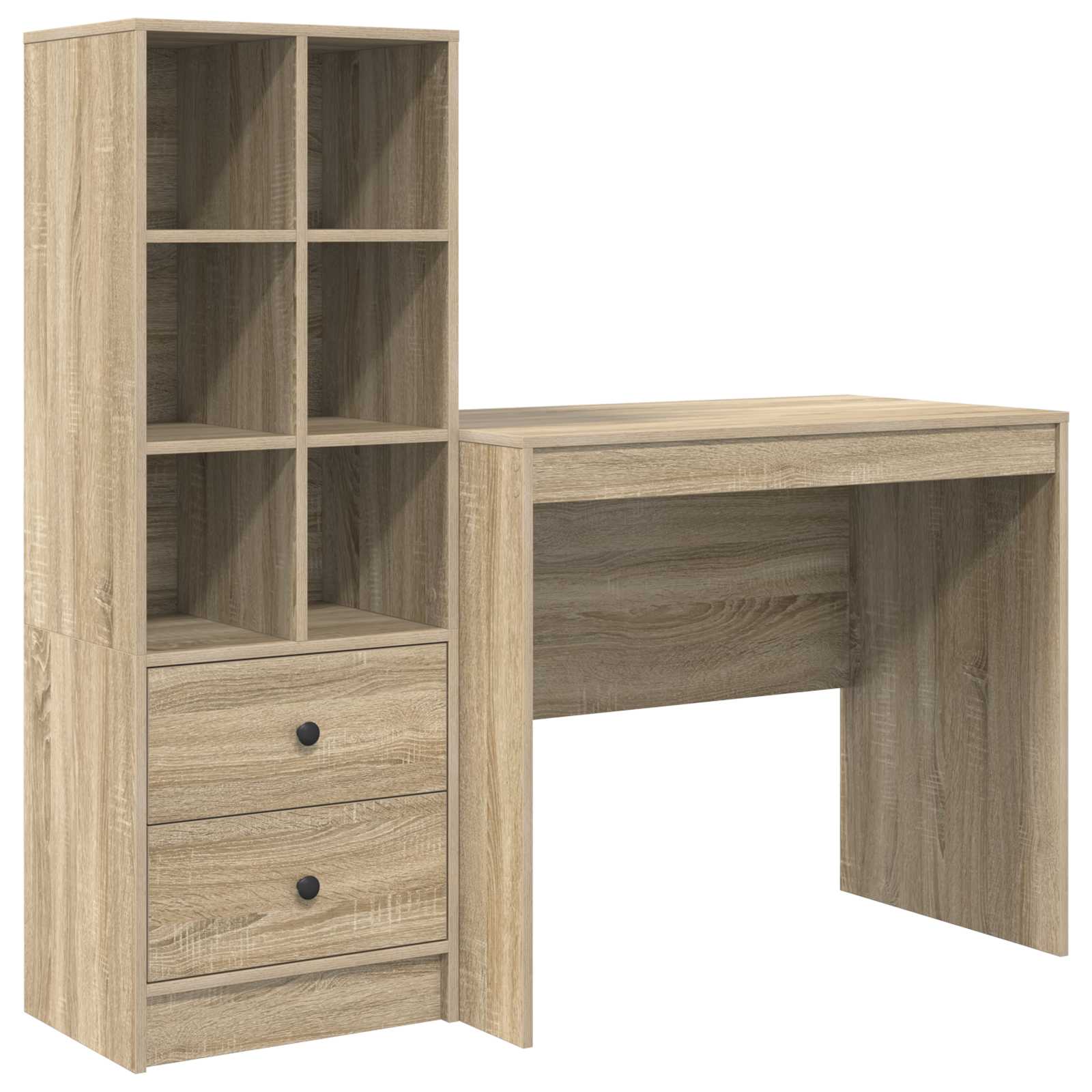 Bureau met lade met plank met opslag 2 pcs Sonoma Eiken is nu te koop bij PeponiXL, paradijselijk wonen!