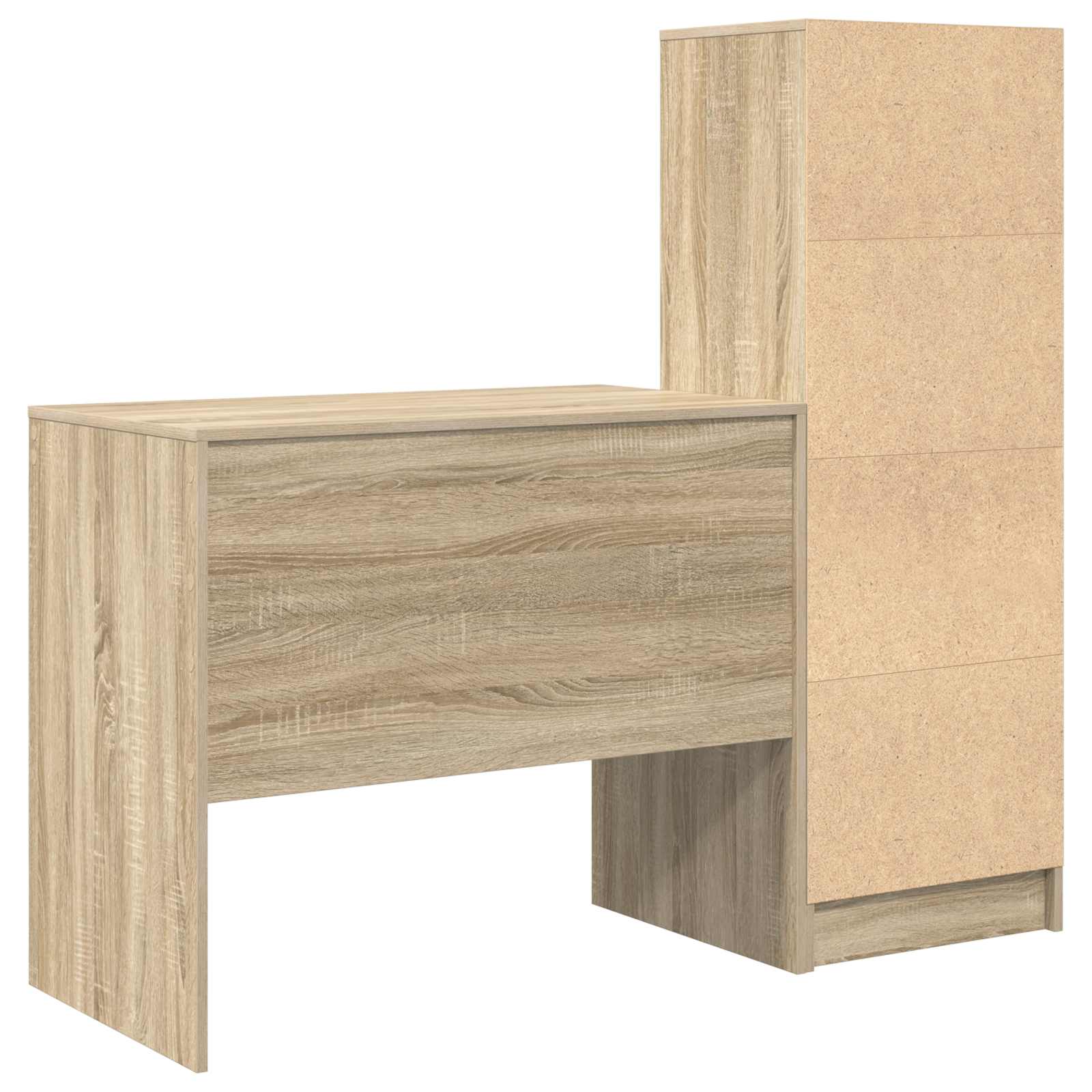 Bureau met lade met plank met opslag 2 pcs Sonoma Eiken is nu te koop bij PeponiXL, paradijselijk wonen!