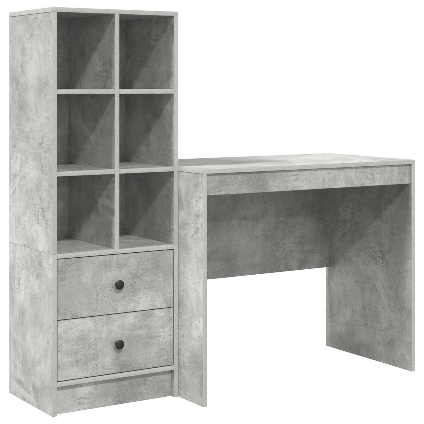 Bureau met lade met plank met opslag 2 pcs Beton Grijs is nu te koop bij PeponiXL, paradijselijk wonen!