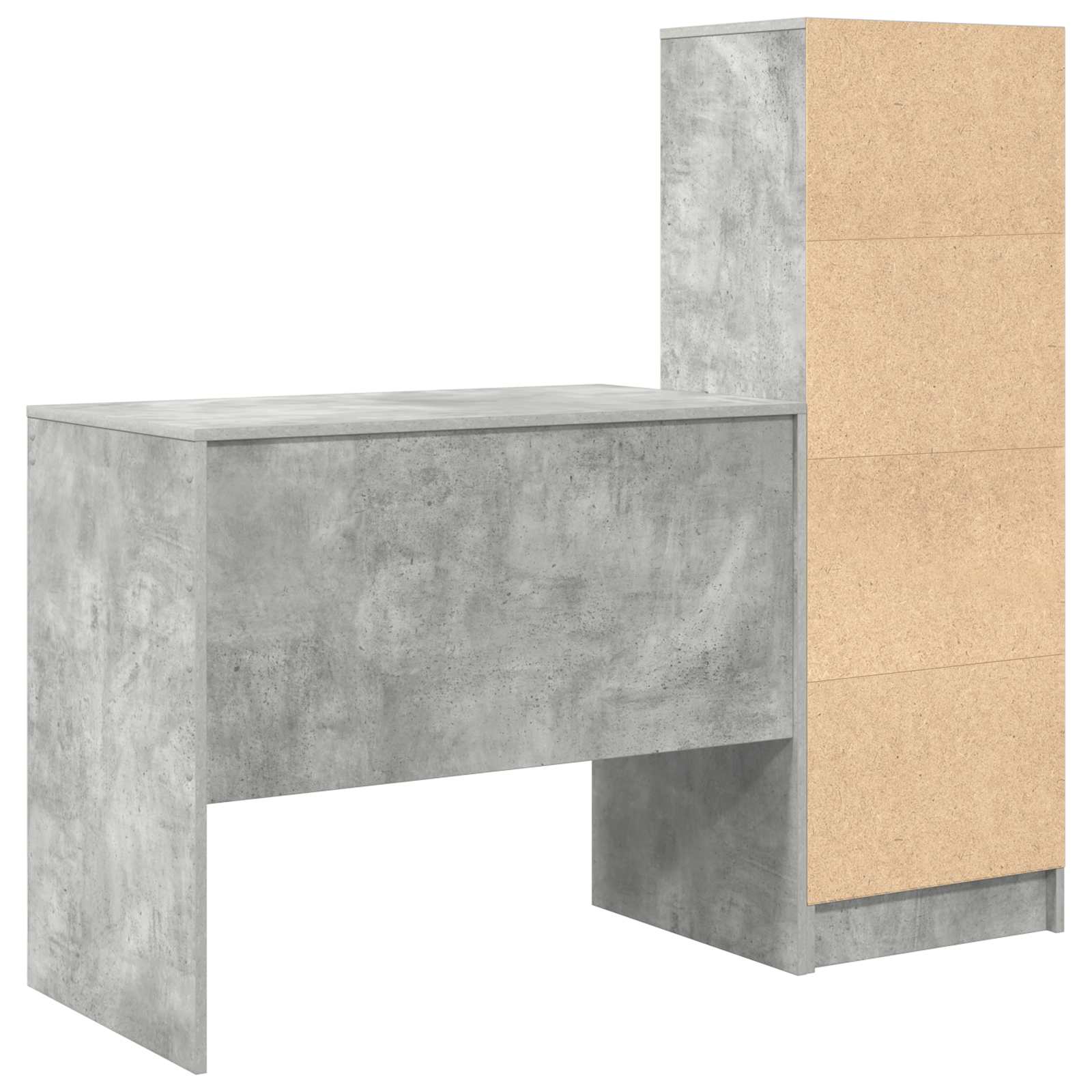Bureau met lade met plank met opslag 2 pcs Beton Grijs is nu te koop bij PeponiXL, paradijselijk wonen!