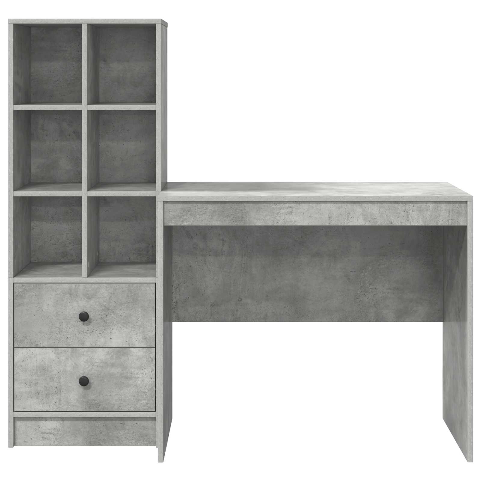 Bureau met lade met plank met opslag 2 pcs Beton Grijs is nu te koop bij PeponiXL, paradijselijk wonen!