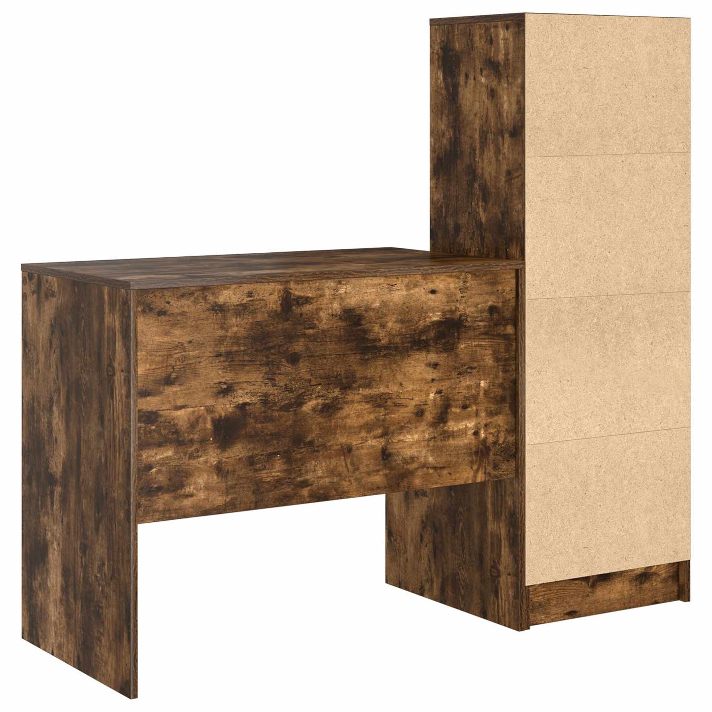 Bureau met lade met plank met opslag 2 pcs Gerookt eiken is nu te koop bij PeponiXL, paradijselijk wonen!