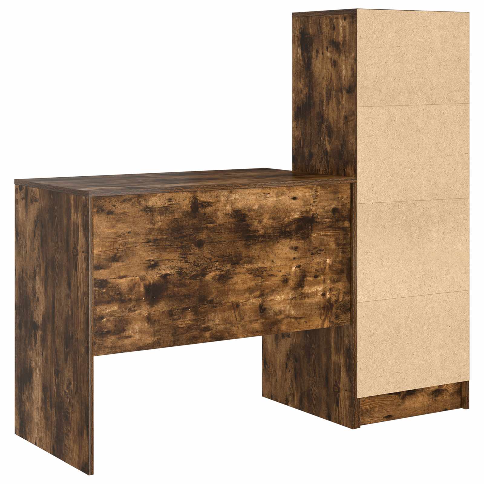 Bureau met lade met plank met opslag 2 pcs Gerookt eiken is nu te koop bij PeponiXL, paradijselijk wonen!