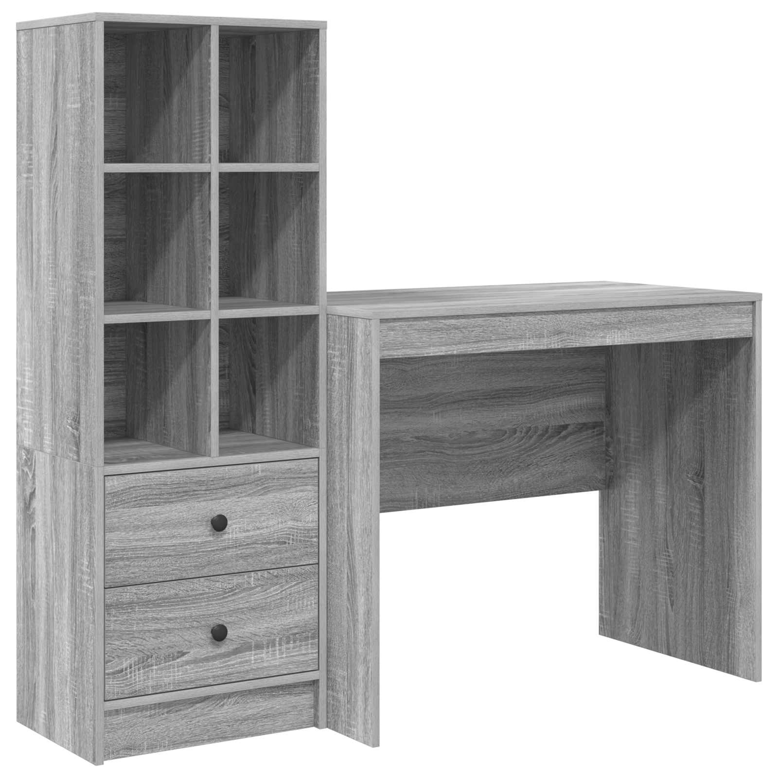 Bureau met lade met plank met opslag 2 pcs Grijs Sonoma is nu te koop bij PeponiXL, paradijselijk wonen!