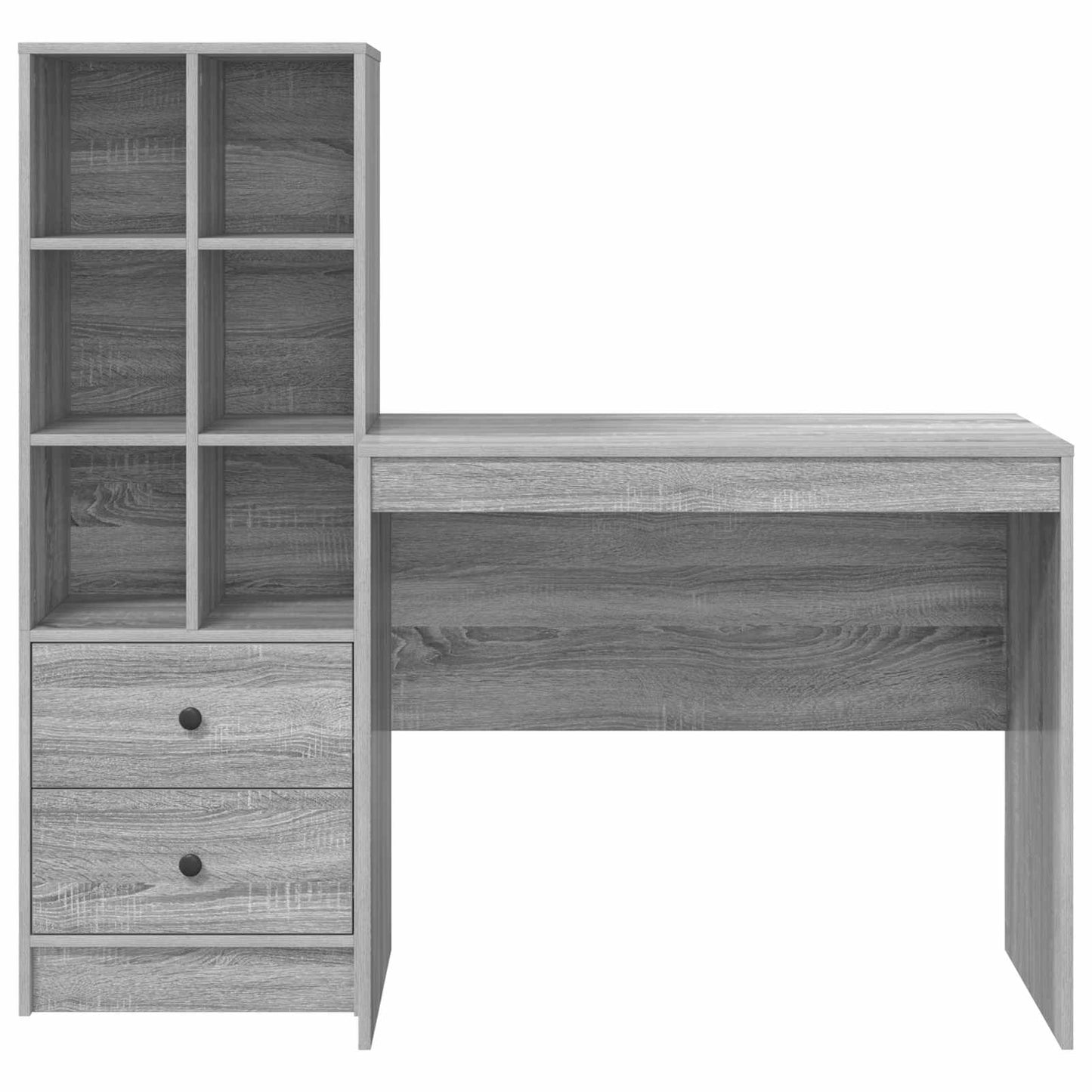 Bureau met lade met plank met opslag 2 pcs Grijs Sonoma is nu te koop bij PeponiXL, paradijselijk wonen!