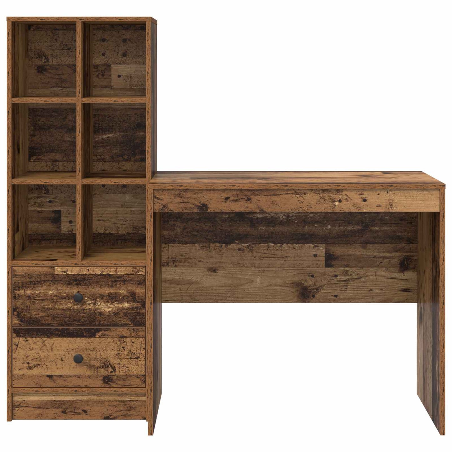 Bureau met lade met plank met opslag 2 pcs Oudhout is nu te koop bij PeponiXL, paradijselijk wonen!