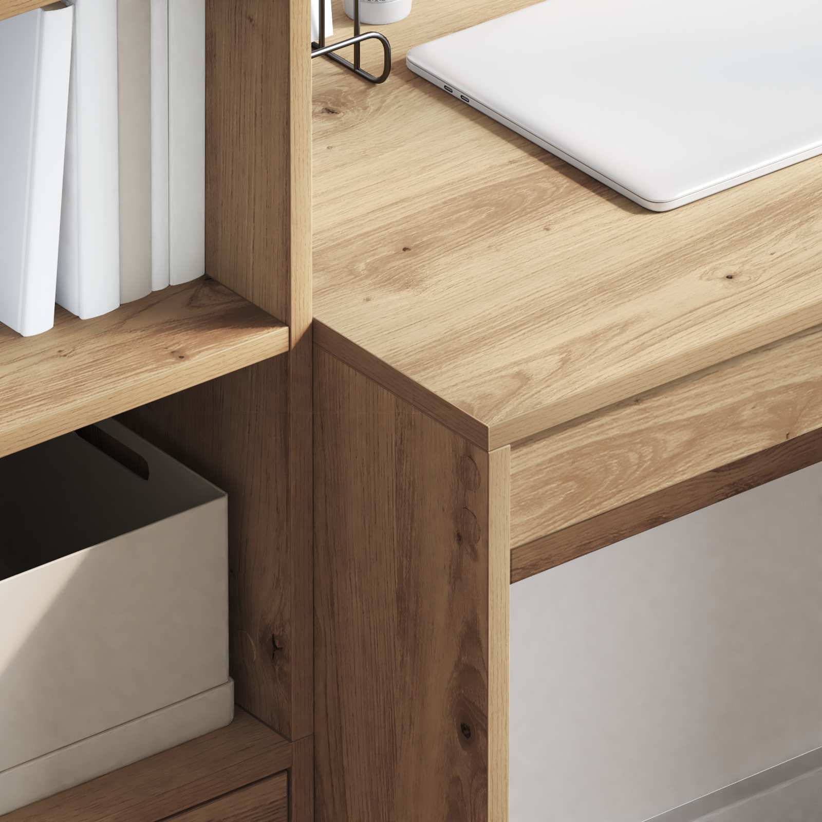 Bureau met lade met plank met opslag 2 pcs Artisan Eiken is nu te koop bij PeponiXL, paradijselijk wonen!