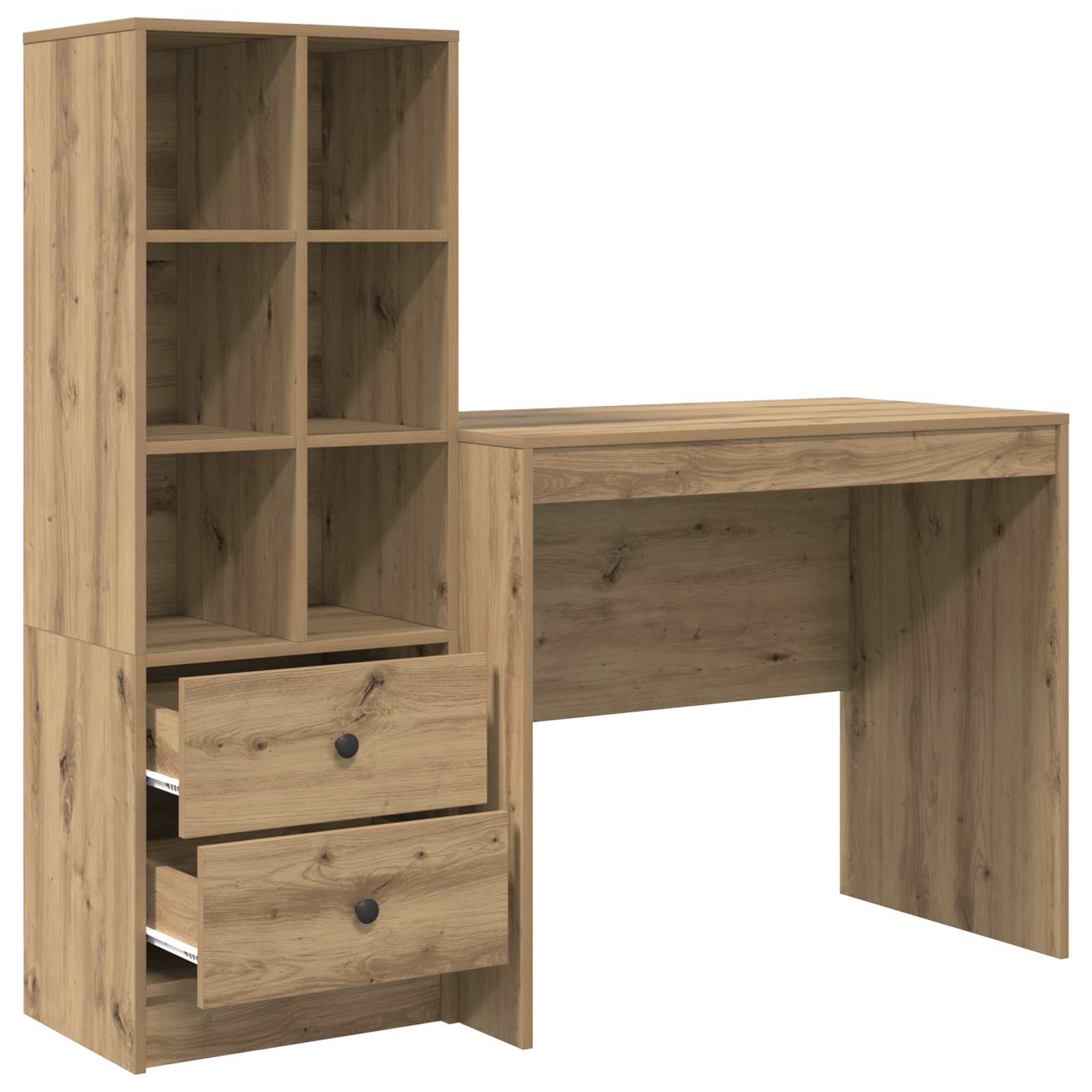Bureau met lade met plank met opslag 2 pcs Artisan Eiken is nu te koop bij PeponiXL, paradijselijk wonen!