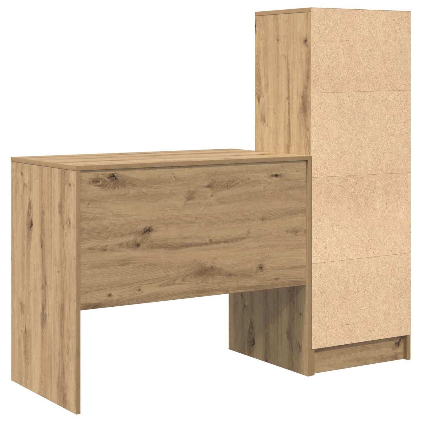 Bureau met lade met plank met opslag 2 pcs Artisan Eiken is nu te koop bij PeponiXL, paradijselijk wonen!