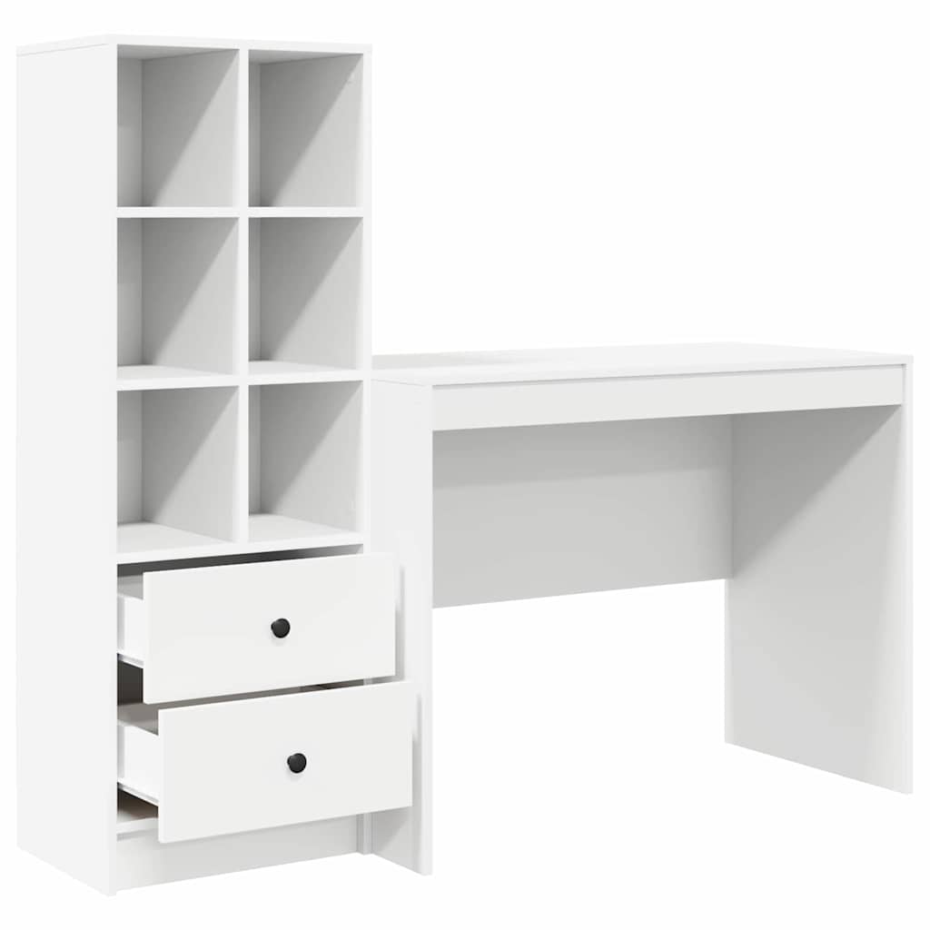 Bureau met lade 2 pcs Wit is nu te koop bij PeponiXL, paradijselijk wonen!