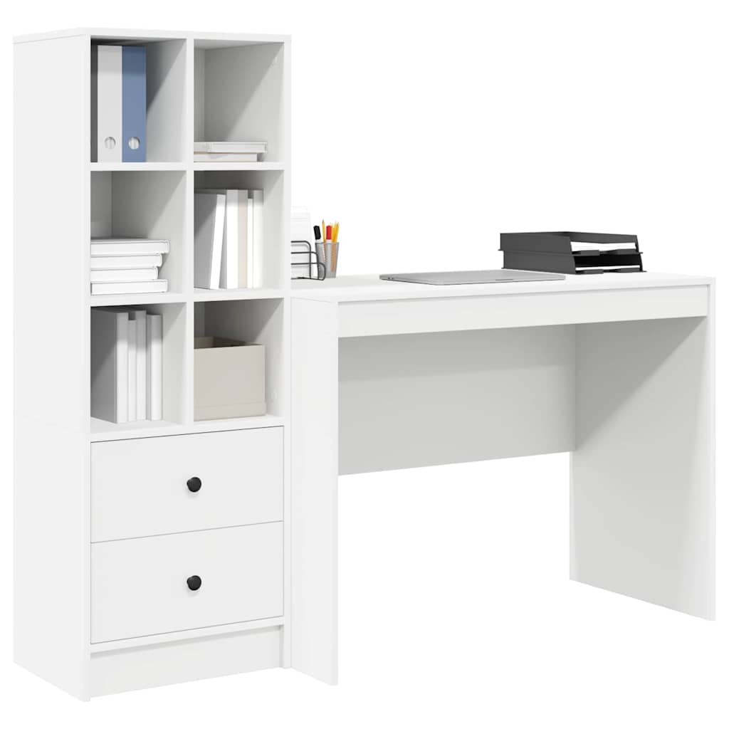 Bureau met lade 2 pcs Wit is nu te koop bij PeponiXL, paradijselijk wonen!