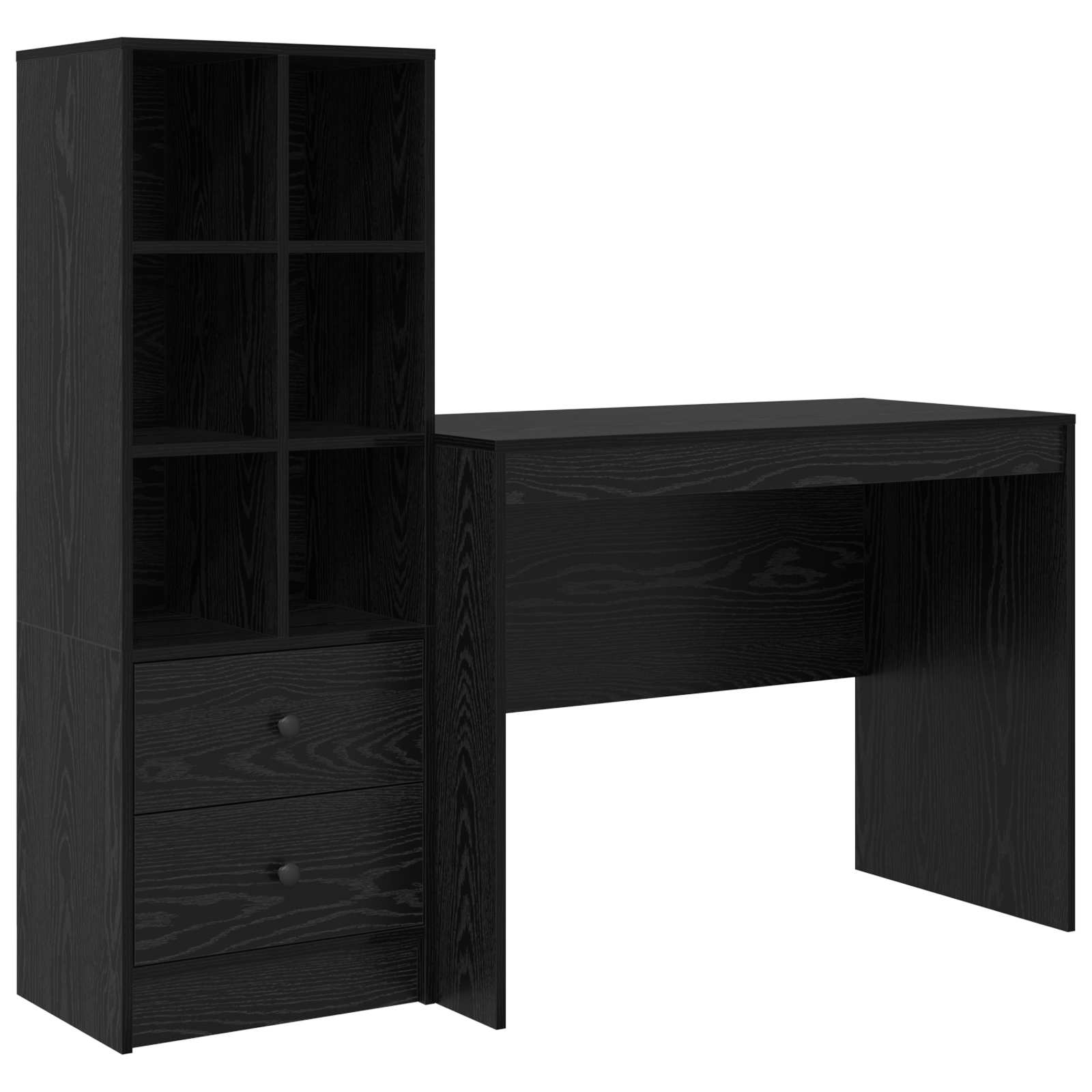 Bureau met lade 2 pcs Zwart Eiken is nu te koop bij PeponiXL, paradijselijk wonen!