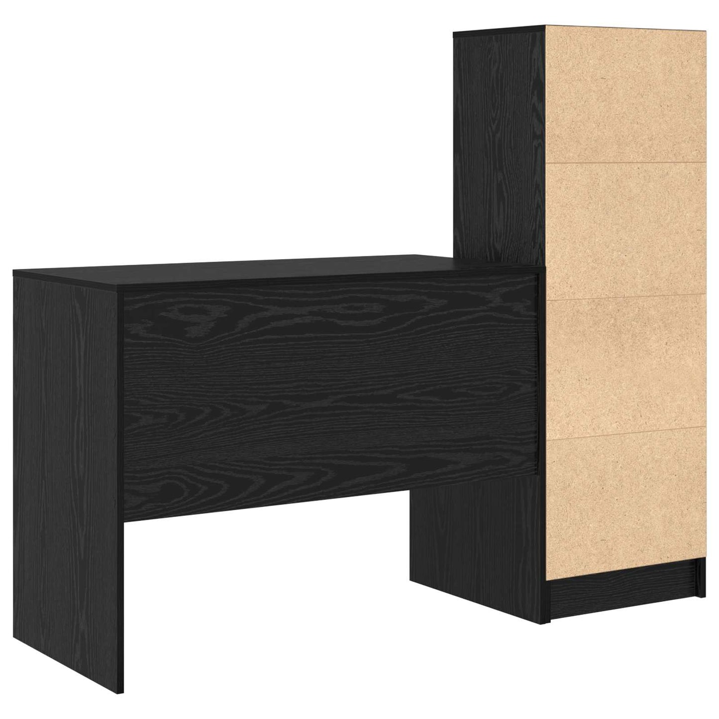 Bureau met lade 2 pcs Zwart Eiken is nu te koop bij PeponiXL, paradijselijk wonen!