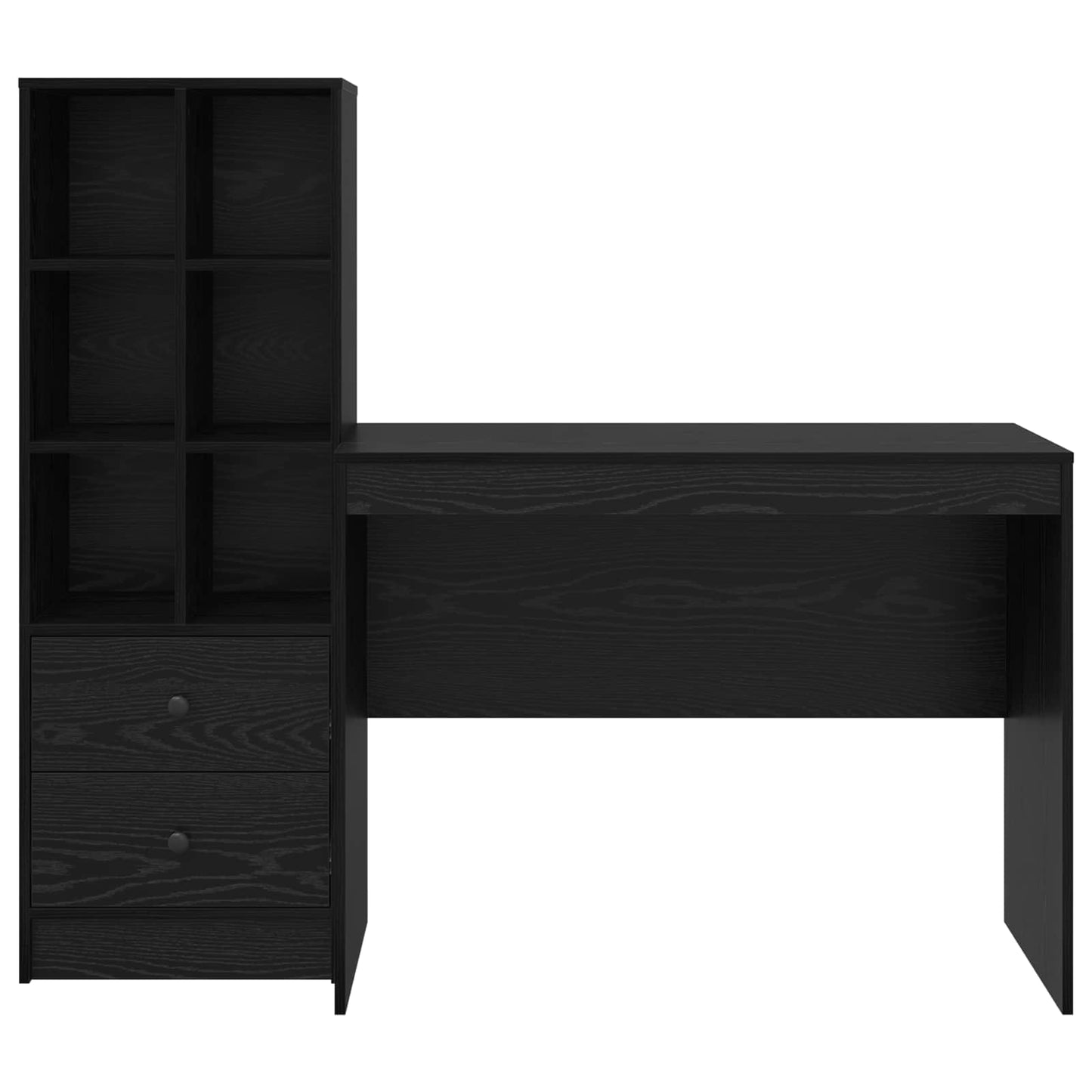 Bureau met lade 2 pcs Zwart Eiken is nu te koop bij PeponiXL, paradijselijk wonen!