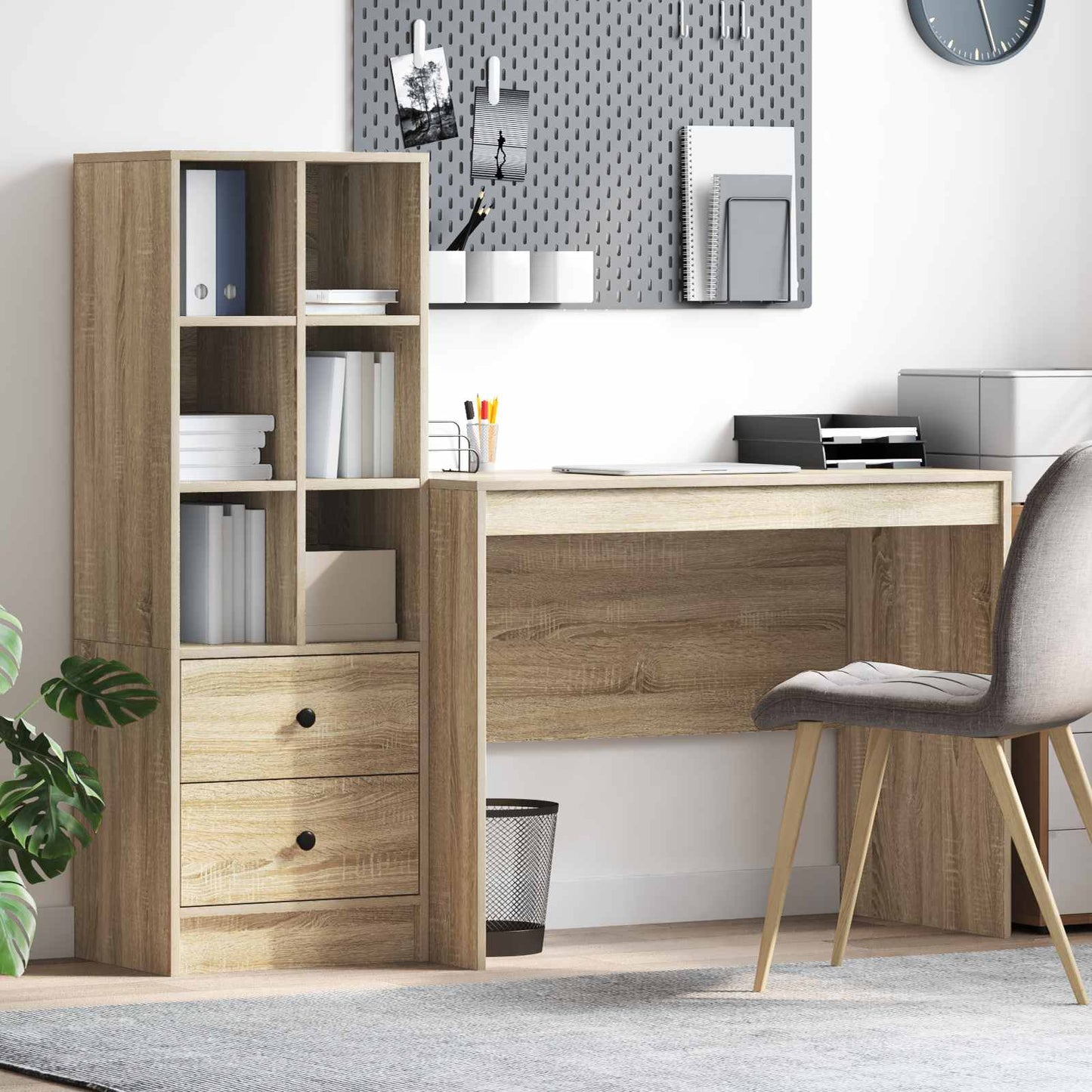 Bureau met lade 2 pcs Sonoma Eiken is nu te koop bij PeponiXL, paradijselijk wonen!