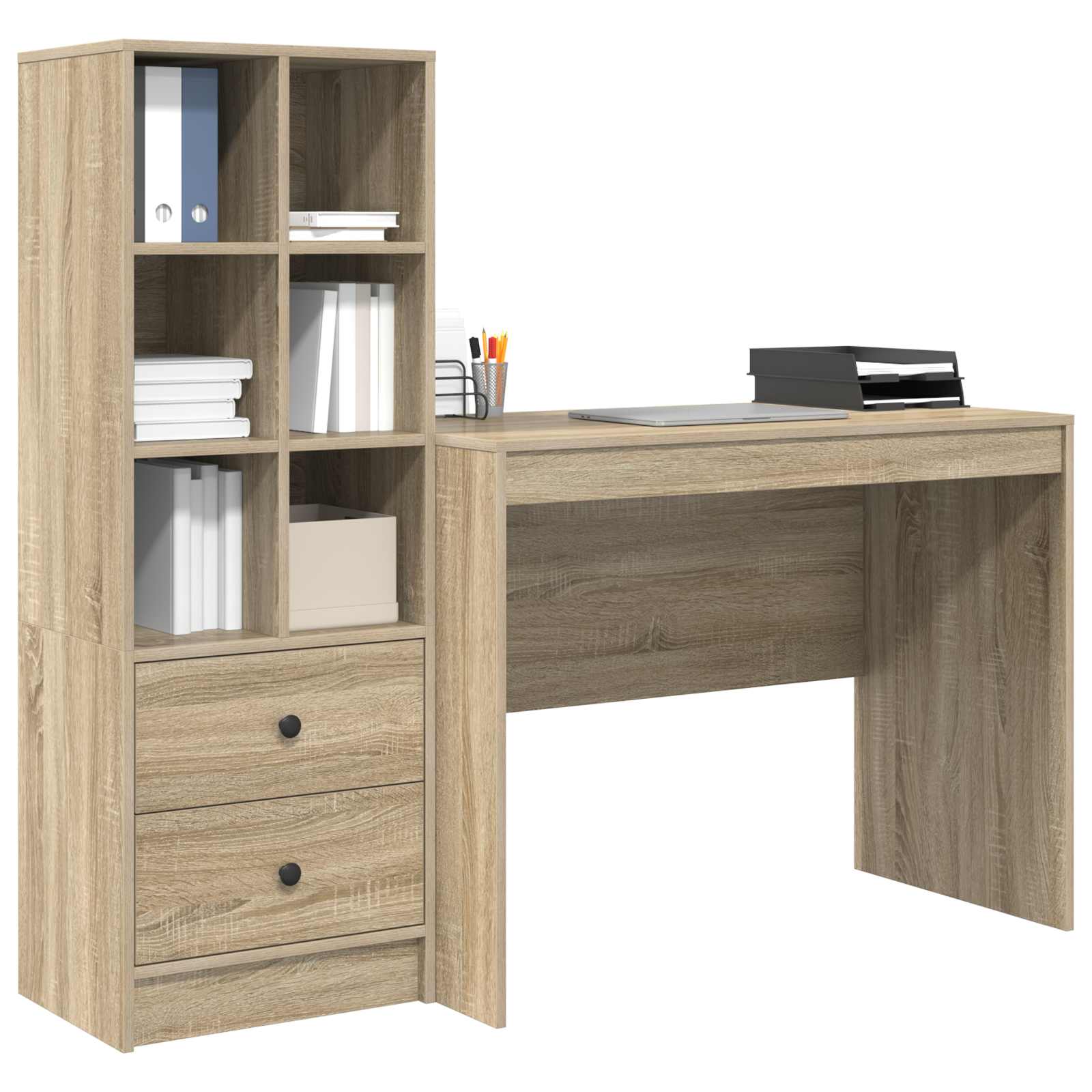 Bureau met lade 2 pcs Sonoma Eiken is nu te koop bij PeponiXL, paradijselijk wonen!