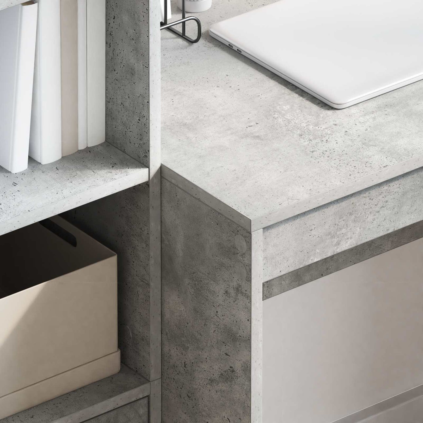 Bureau met lade 2 pcs Beton Grijs is nu te koop bij PeponiXL, paradijselijk wonen!