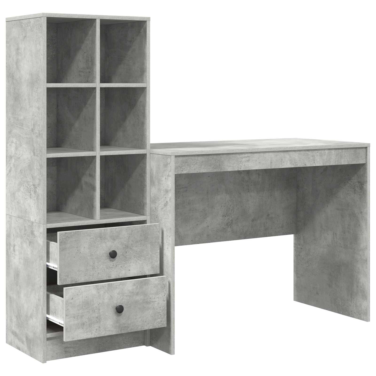 Bureau met lade 2 pcs Beton Grijs is nu te koop bij PeponiXL, paradijselijk wonen!
