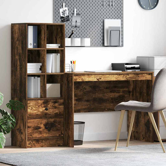 Bureau met lade 2 pcs Gerookt eiken is nu te koop bij PeponiXL, paradijselijk wonen!
