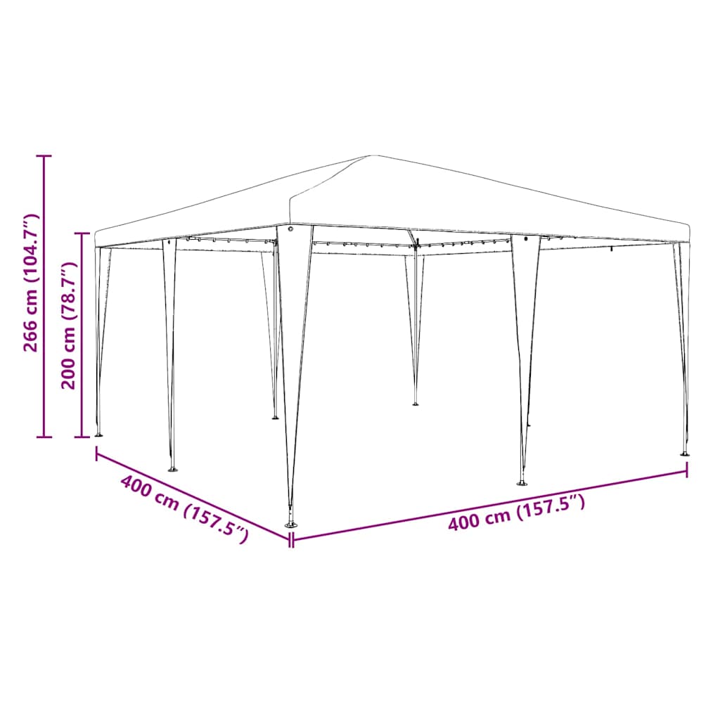 Partytent Groen 400 x 400 x 266 cm Polyethyleen en Staal is nu te koop bij PeponiXL, paradijselijk wonen!