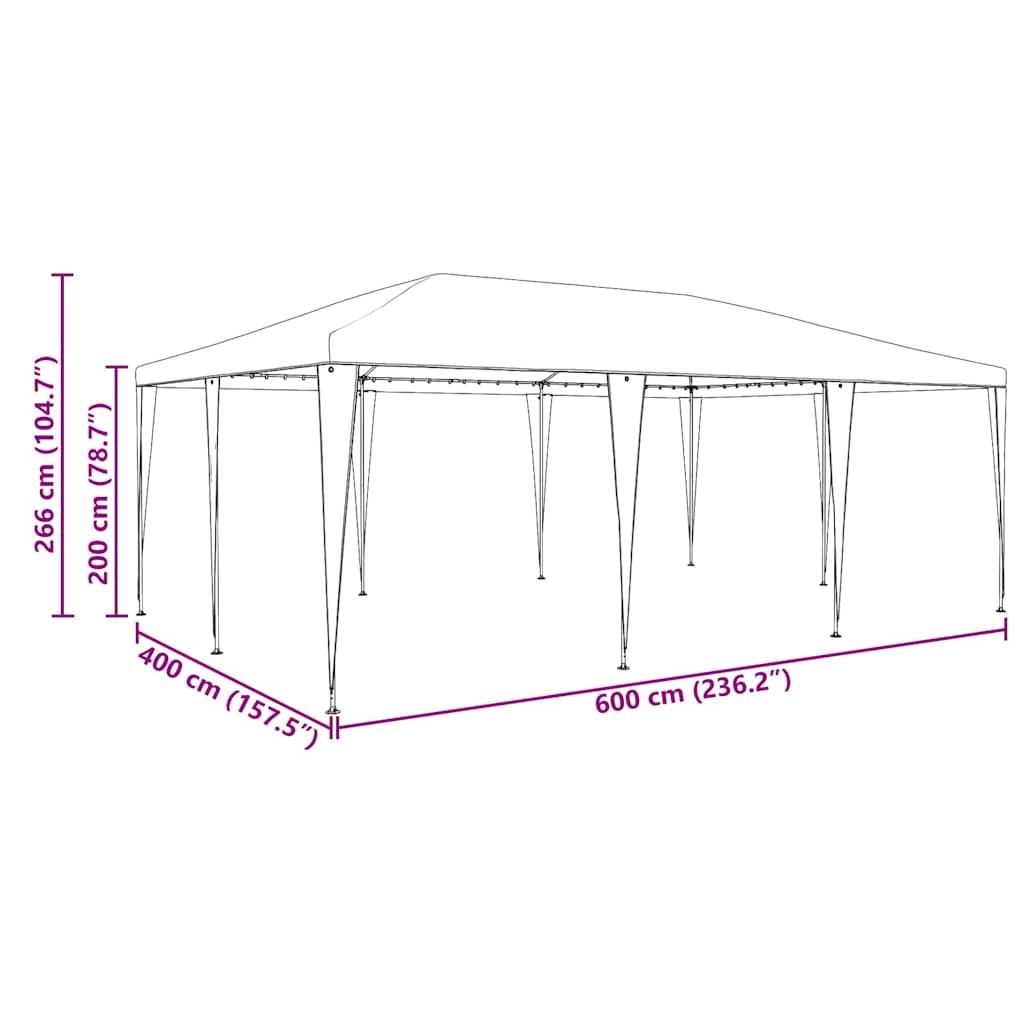 Partytent Wit 600 x 400 x 266 cm Polyethyleen en Staal is nu te koop bij PeponiXL, paradijselijk wonen!