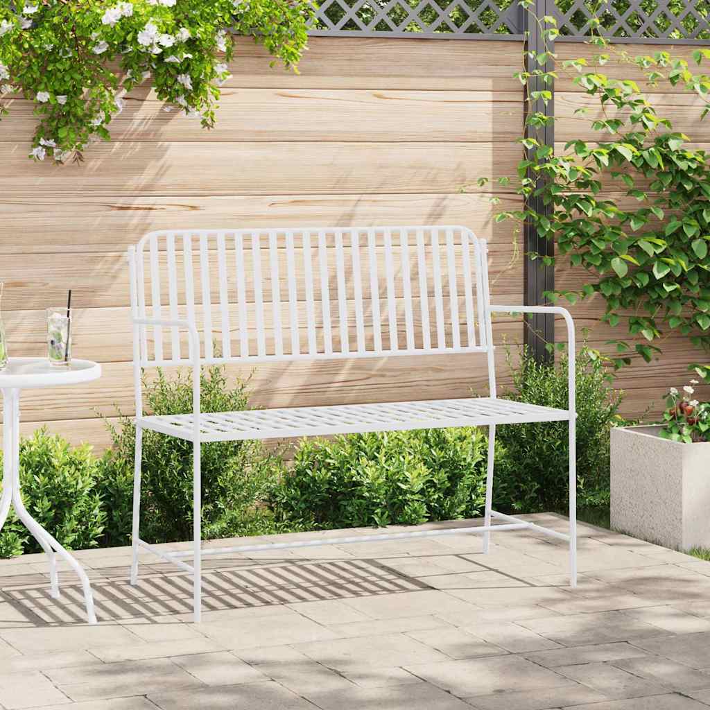 Tuinbank Effen Wit 103,5 x 51,5 x 90 cm Staal is nu te koop bij PeponiXL, paradijselijk wonen!