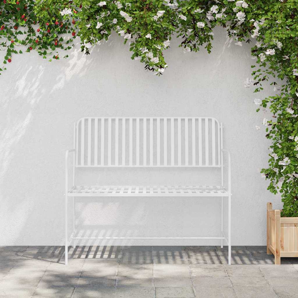Tuinbank Effen Wit 103,5 x 51,5 x 90 cm Staal is nu te koop bij PeponiXL, paradijselijk wonen!