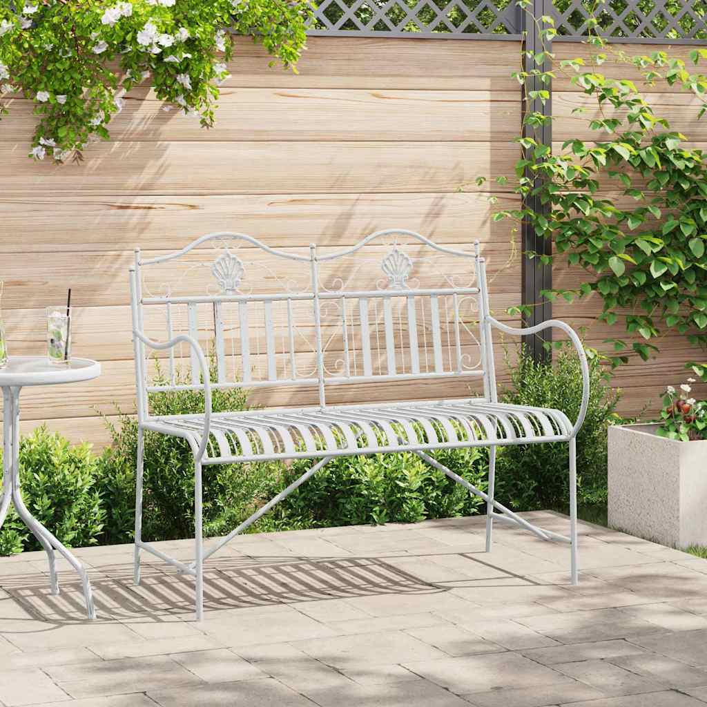 Tuinbank Antiek wit 103,5 x 59 x 89 cm Staal is nu te koop bij PeponiXL, paradijselijk wonen!