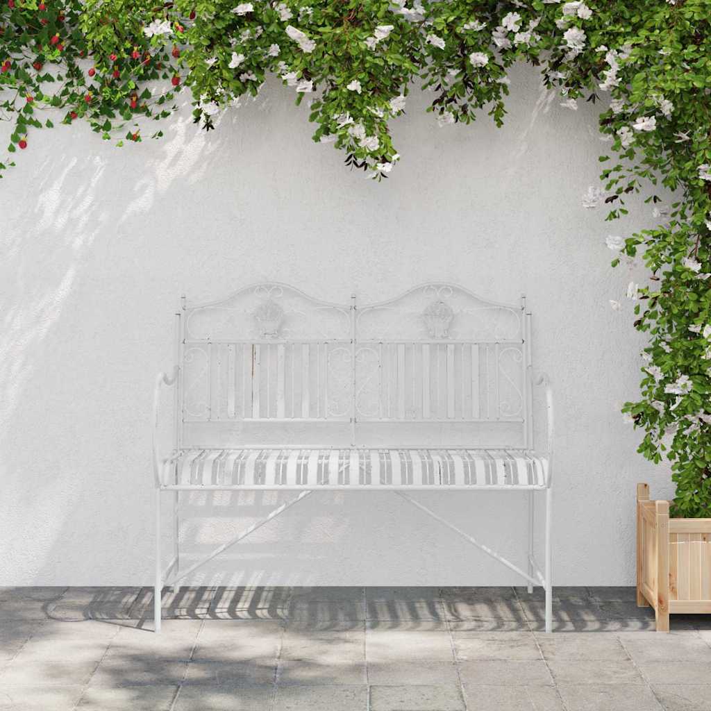 Tuinbank Antiek wit 103,5 x 59 x 89 cm Staal is nu te koop bij PeponiXL, paradijselijk wonen!