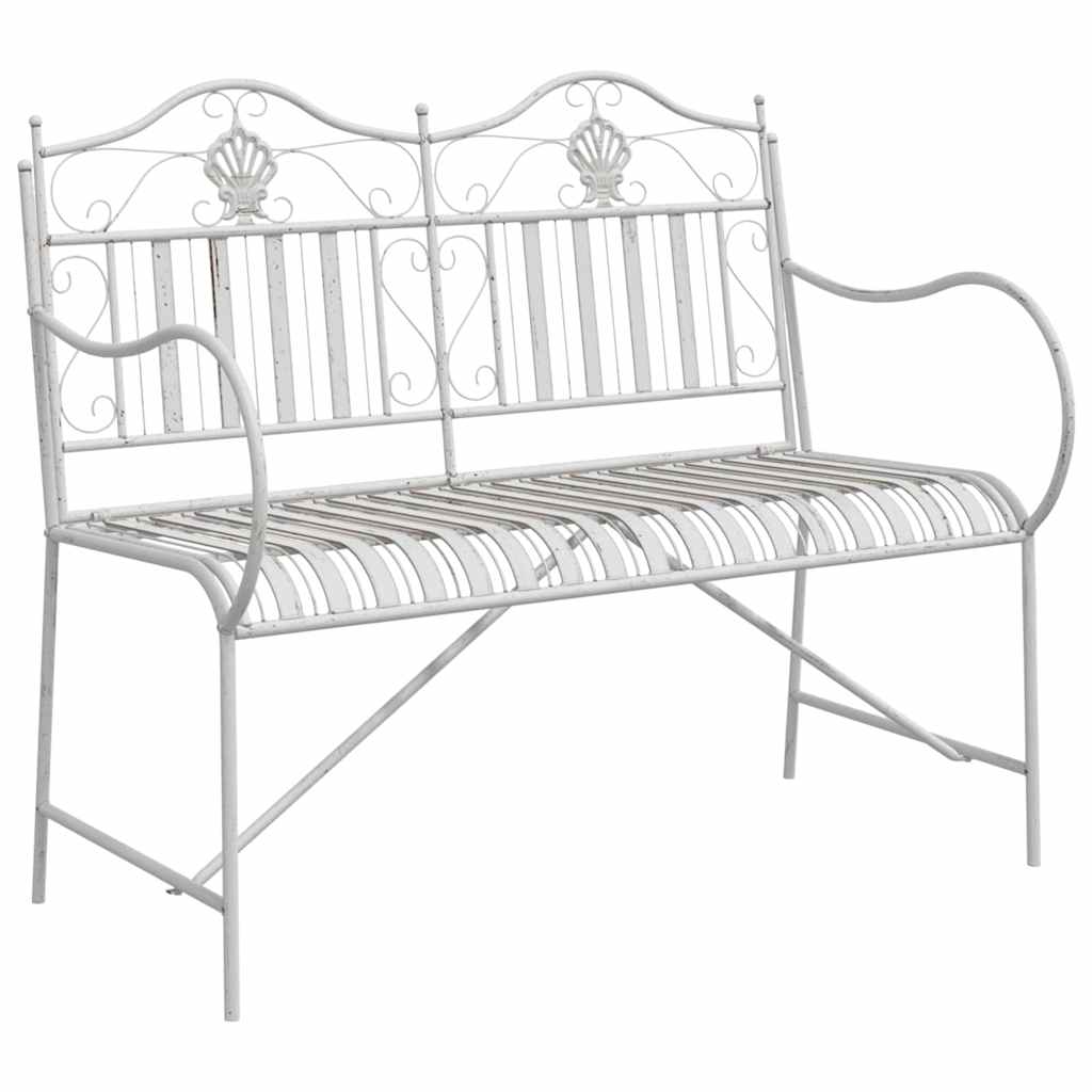 Tuinbank Antiek wit 103,5 x 59 x 89 cm Staal is nu te koop bij PeponiXL, paradijselijk wonen!