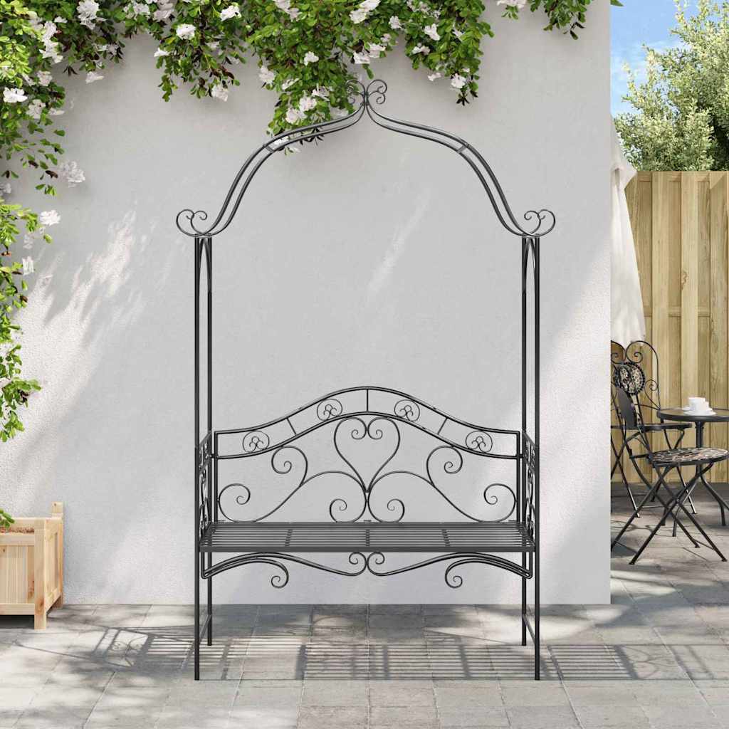 Tuinbank Zwart 121 x 48 x 200 cm Staal is nu te koop bij PeponiXL, paradijselijk wonen!