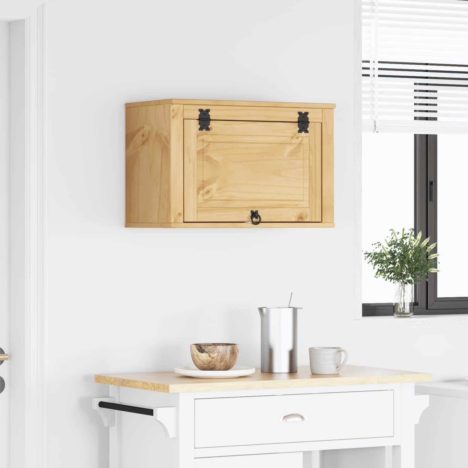 Kast SKI HoningBruin 60 x 32 x 40 cm Massief grenenhout is nu te koop bij PeponiXL, paradijselijk wonen!