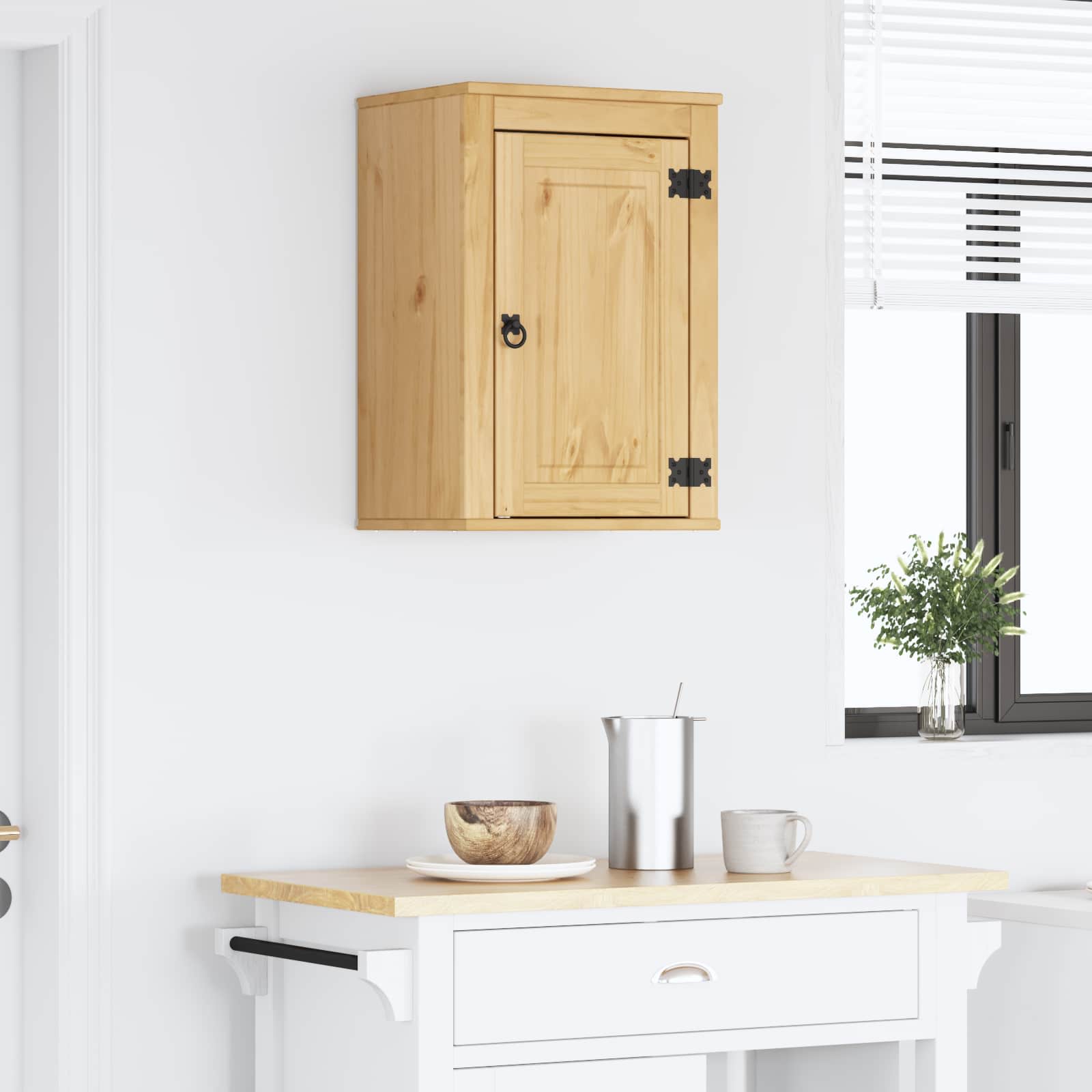 Kast SKI HoningBruin 60 x 32 x 40 cm Massief grenenhout is nu te koop bij PeponiXL, paradijselijk wonen!