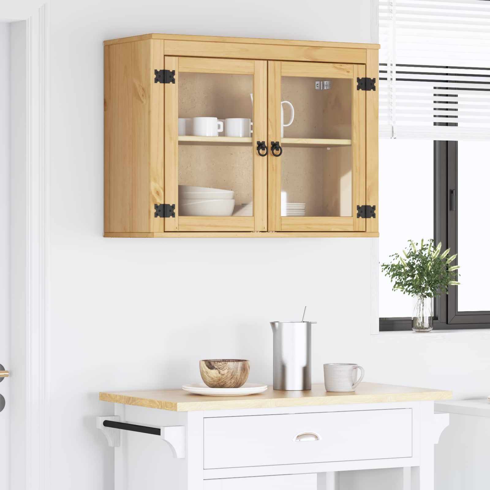 Kast SKI HoningBruin 80 x 32 x 60 cm Massief grenenhout is nu te koop bij PeponiXL, paradijselijk wonen!