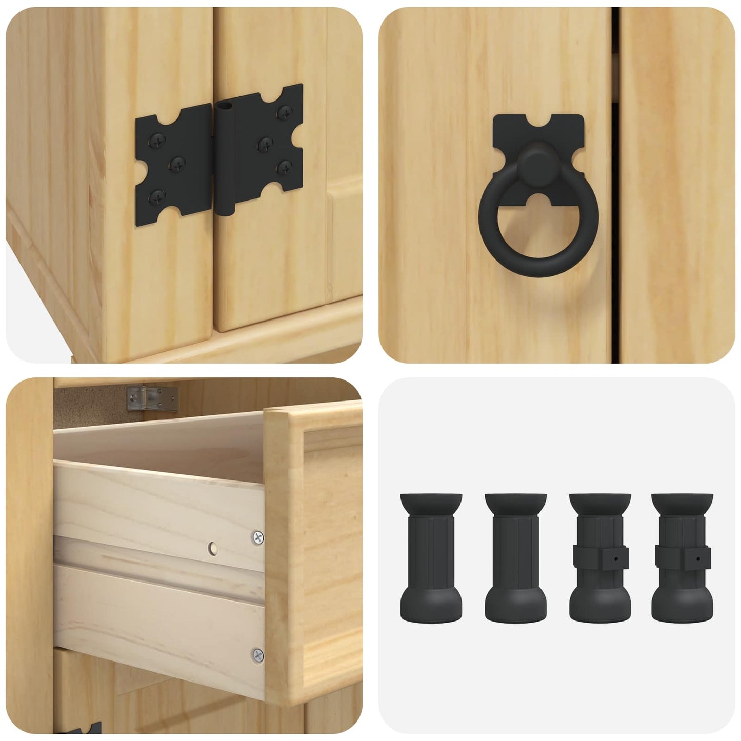 Kast SKI HoningBruin 80 x 46 x 81 cm Massief grenenhout is nu te koop bij PeponiXL, paradijselijk wonen!