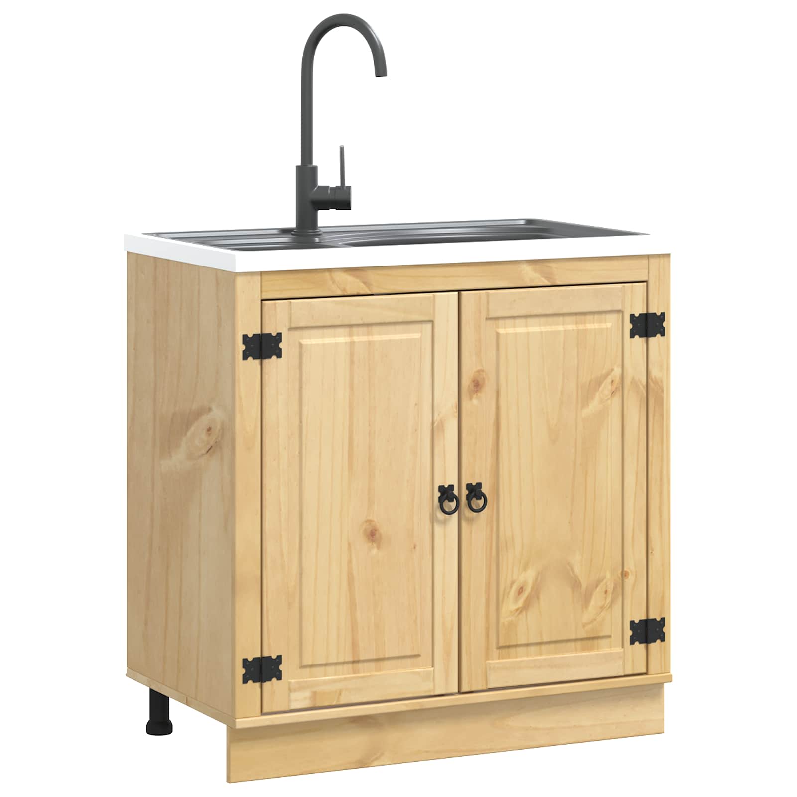 Kast SKI HoningBruin 80 x 46 x 81 cm Massief grenenhout is nu te koop bij PeponiXL, paradijselijk wonen!