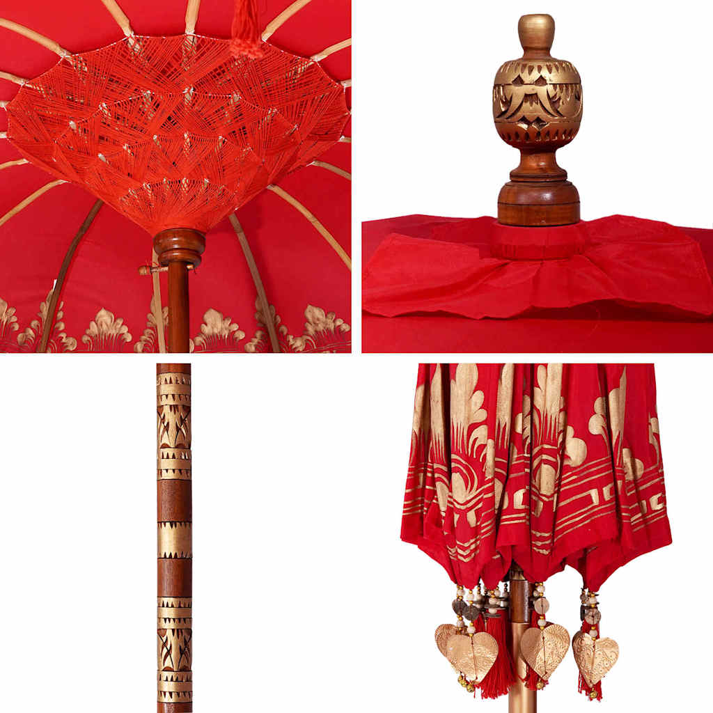 Balinese Parasol Rood 185 x 185 x 260 cm is nu te koop bij PeponiXL, paradijselijk wonen!