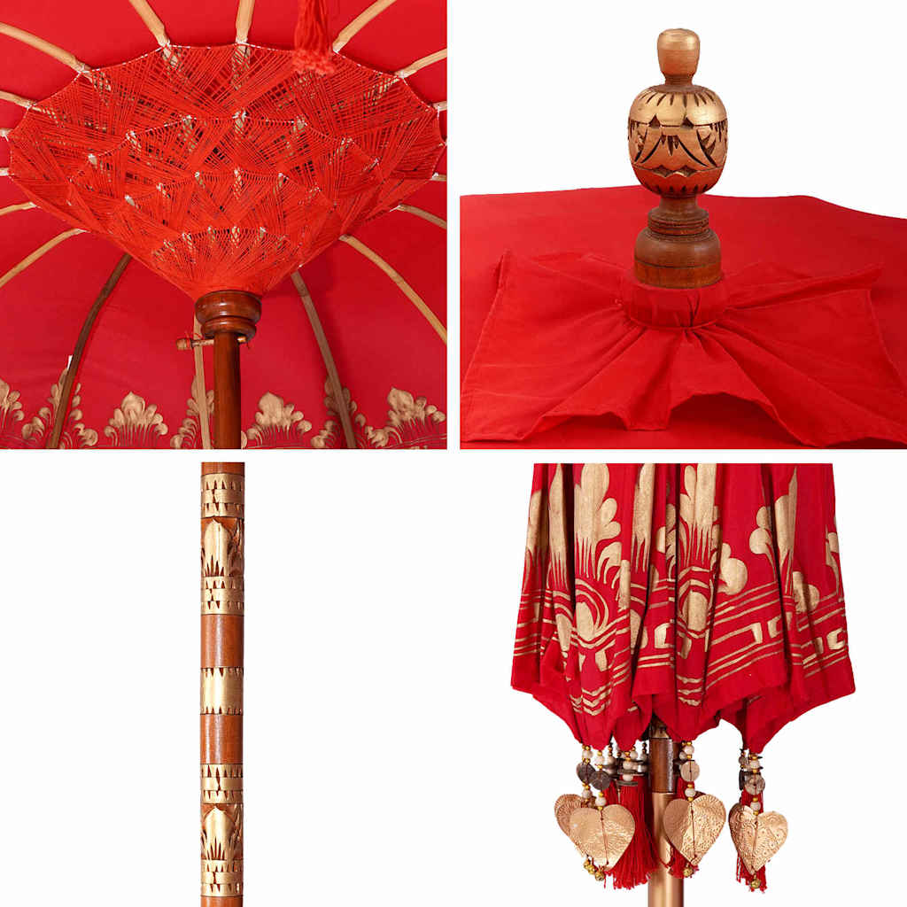 Balinese Parasol Rood 215 x 215 x 260 cm is nu te koop bij PeponiXL, paradijselijk wonen!