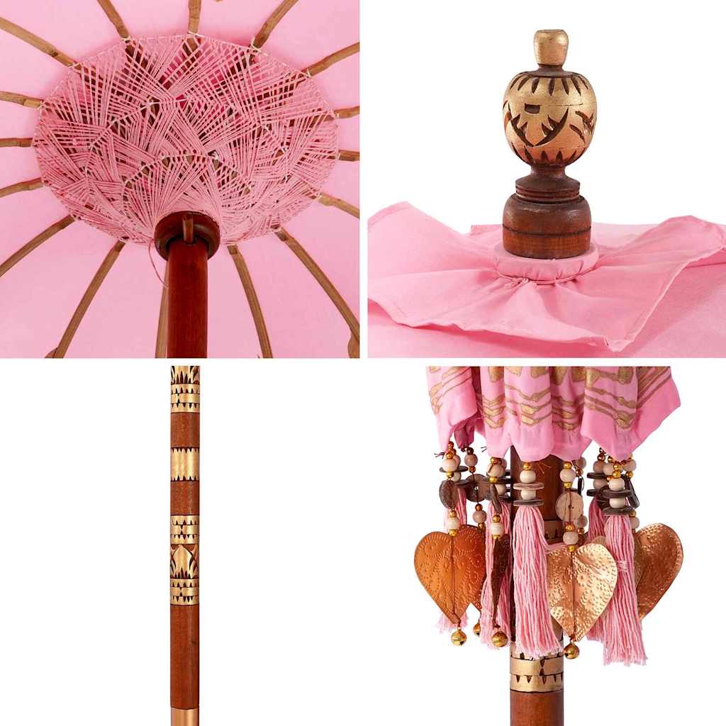 Balinese Parasol Roze 125 x 125 x 260 cm is nu te koop bij PeponiXL, paradijselijk wonen!