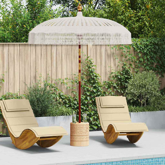 Macramé Parasol Crème 190 x 190 x 260 cm is nu te koop bij PeponiXL, paradijselijk wonen!